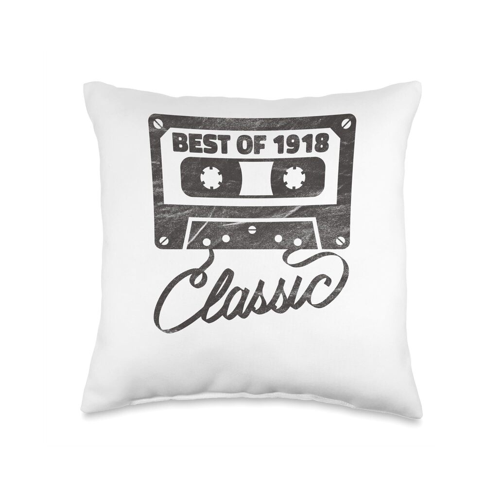 6971 Best Of 1918 Limited Edition Birthday Gifts Cassette Tape Throw Pillow